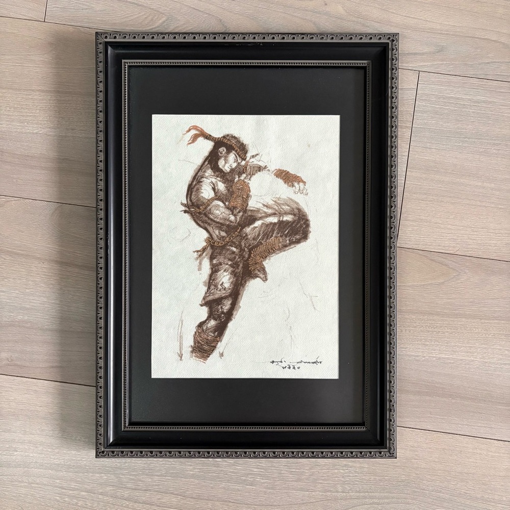Framed "Ancient Muay Thai" Art by Anucha Saisuk – Human Fight Series